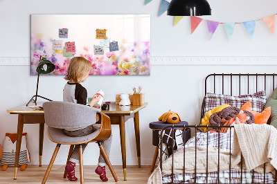 Dry erase board magnetic Floral board for photos and notes