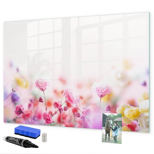 Dry erase board magnetic Floral board for photos and notes