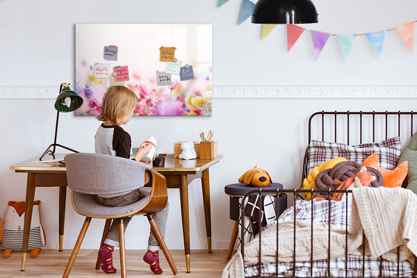 Dry erase board magnetic Floral board for photos and notes