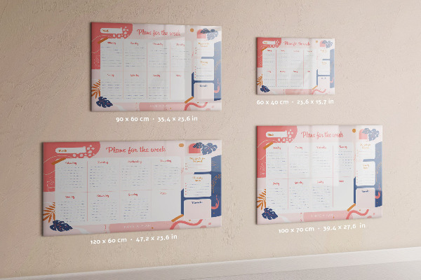 Dry erase board magnetic Weekly planner with space for photos