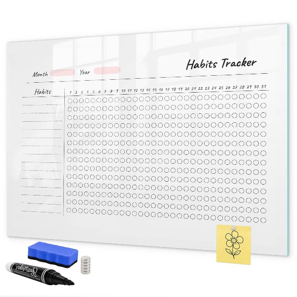 Dry erase board magnetic Habit tracking with a modern twist