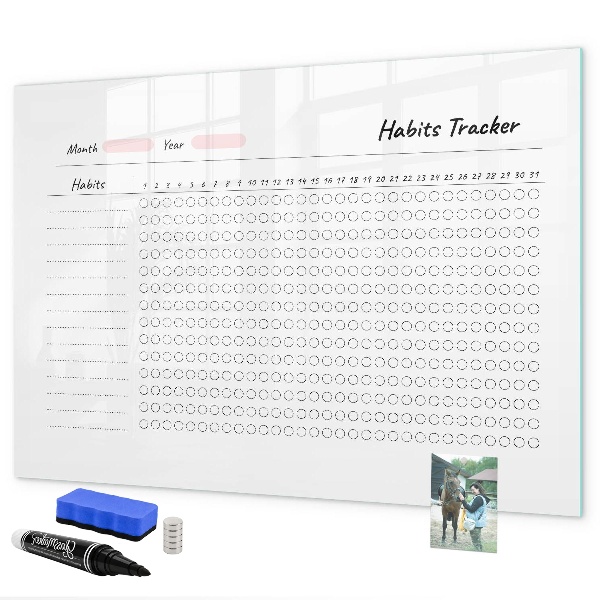 Dry erase board magnetic Habit tracking with a modern twist