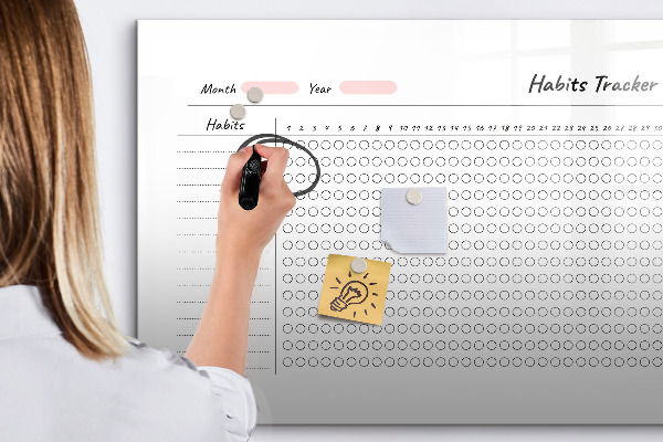 Dry erase board magnetic Habit tracking with a modern twist