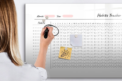 Dry erase board magnetic Habit tracking with a modern twist