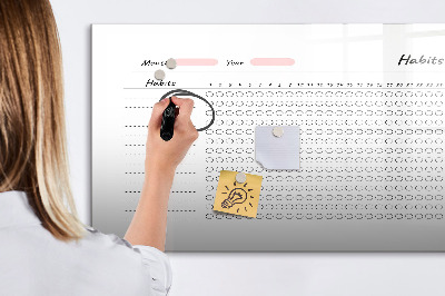 Dry erase board magnetic Habit tracking with a modern twist