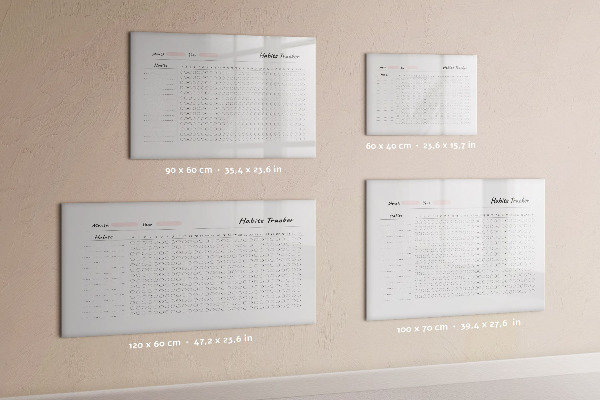 Dry erase board magnetic Habit tracking with a modern twist
