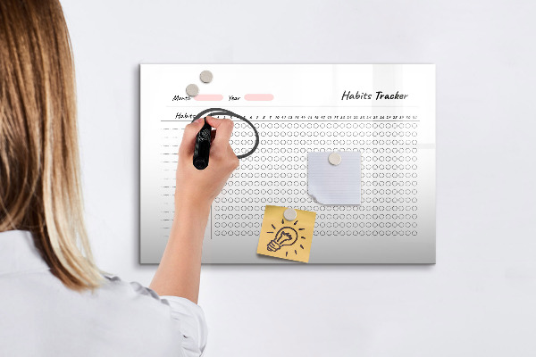 Dry erase board magnetic Habit tracking with a modern twist