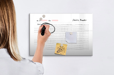 Dry erase board magnetic Habit tracking with a modern twist