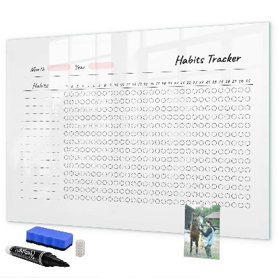 Dry erase board magnetic Habit tracking with a modern twist