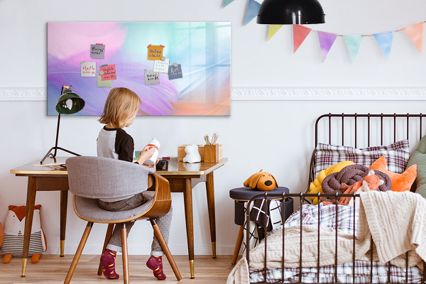 Magnetic dry erase board A colorful board for photos and notes