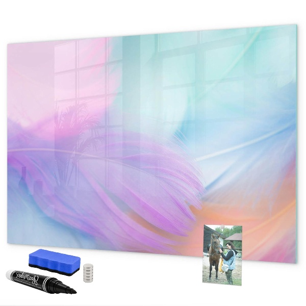 Magnetic dry erase board A colorful board for photos and notes