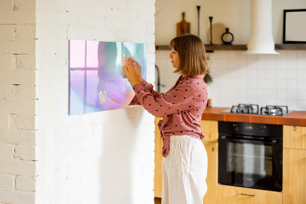 Magnetic dry erase board A colorful board for photos and notes