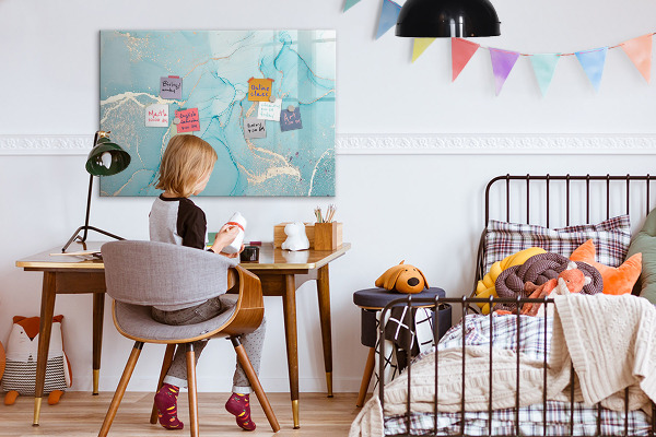 Dry erase board magnetic A colorful board for notes and photos