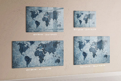 Magnetic dry erase board A world map with personal memories