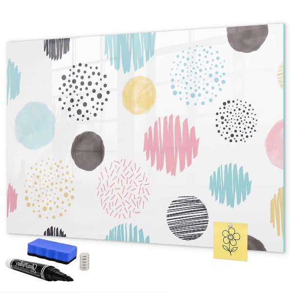 Magnetic dry erase board A colorful board for memories and notes