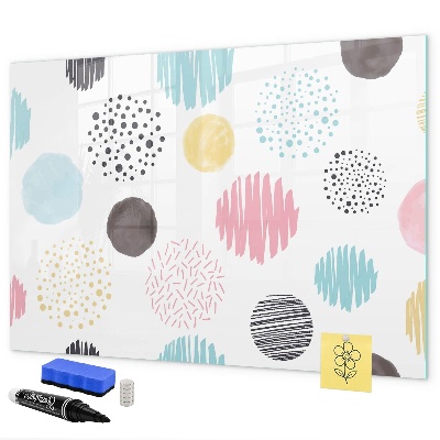 Magnetic dry erase board A colorful board for memories and notes