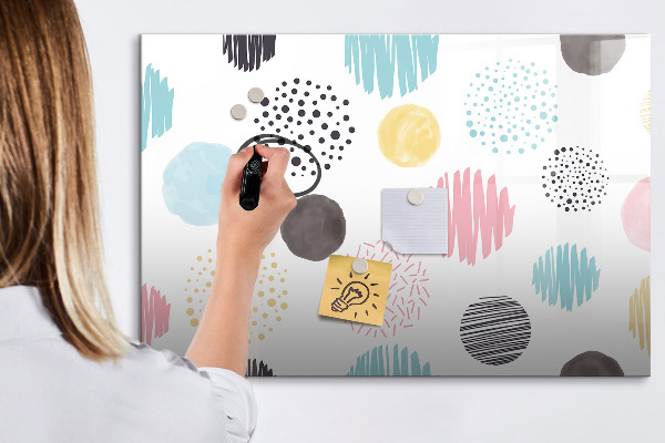 Magnetic dry erase board A colorful board for memories and notes