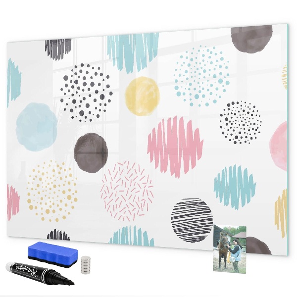 Magnetic dry erase board A colorful board for memories and notes