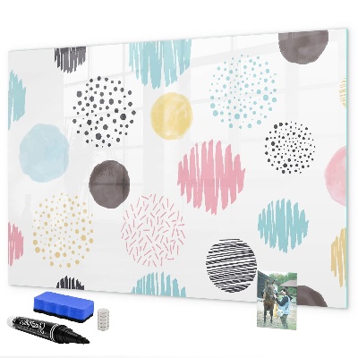 Magnetic dry erase board A colorful board for memories and notes