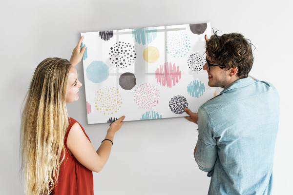 Magnetic dry erase board A colorful board for memories and notes