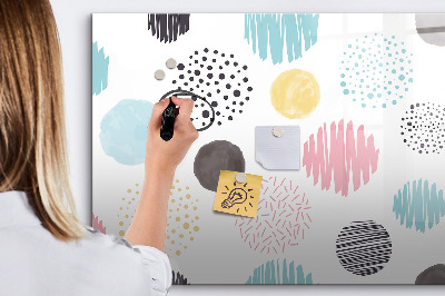 Magnetic dry erase board A colorful board for memories and notes
