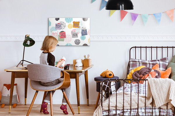 Magnetic dry erase board A colorful board for memories and notes