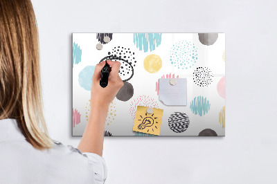 Magnetic dry erase board A colorful board for memories and notes