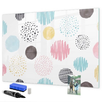 Magnetic dry erase board A colorful board for memories and notes