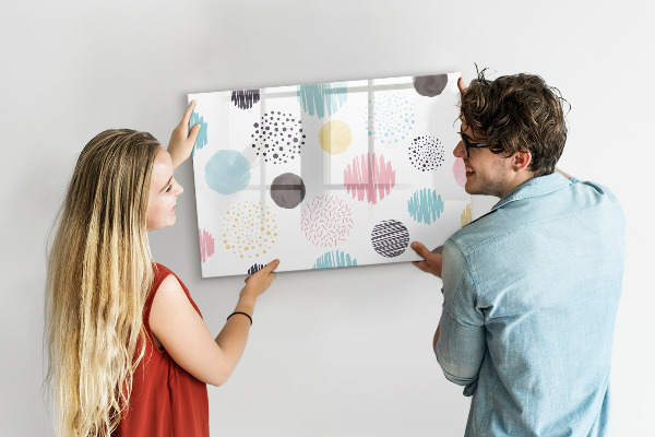 Magnetic dry erase board A colorful board for memories and notes