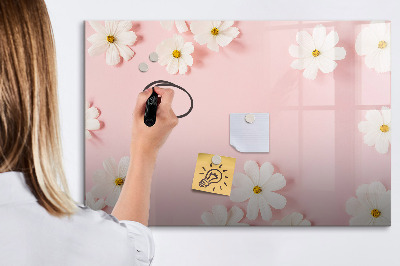 Dry erase board magnetic Floral motif for photo presentation