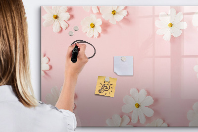 Dry erase board magnetic Floral motif for photo presentation