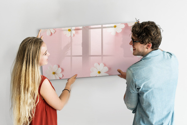 Dry erase board magnetic Floral motif for photo presentation
