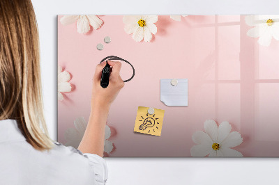 Dry erase board magnetic Floral motif for photo presentation