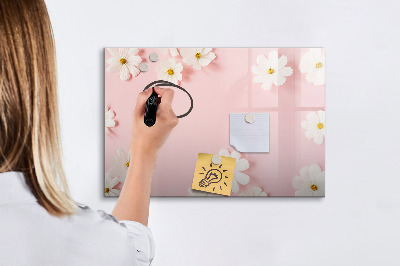 Dry erase board magnetic Floral motif for photo presentation