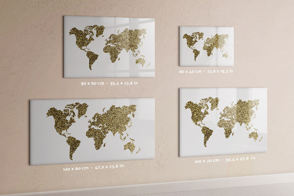 Magnetic dry erase board World map with photo locations
