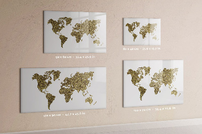 Magnetic dry erase board World map with photo locations