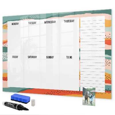 Magnetic dry erase board Weekly planner with space for photos