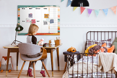 Magnetic dry erase board Weekly planner with space for photos