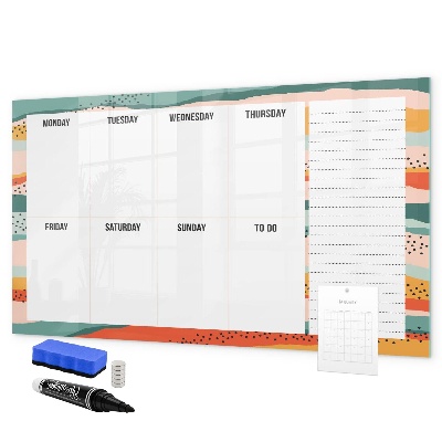 Magnetic dry erase board Weekly planner with space for photos