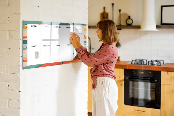 Magnetic dry erase board Weekly planner with space for photos