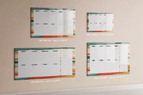 Magnetic dry erase board Weekly planner with space for photos