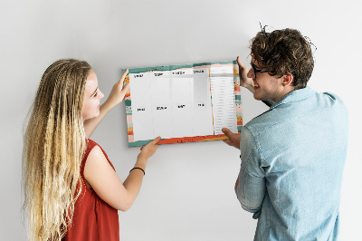 Magnetic dry erase board Weekly planner with space for photos