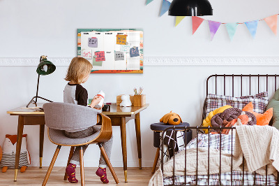 Magnetic dry erase board Weekly planner with space for photos