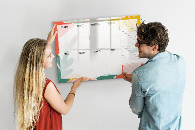 Dry erase board magnetic Weekly planner with space for photos