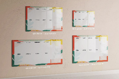 Dry erase board magnetic Weekly planner with space for photos