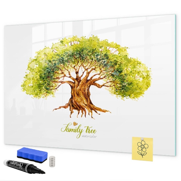Dry erase board magnetic Family tree with space for photos