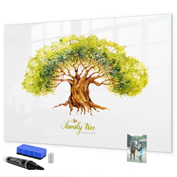 Dry erase board magnetic Family tree with space for photos