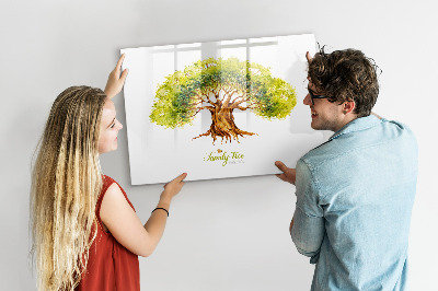 Dry erase board magnetic Family tree with space for photos