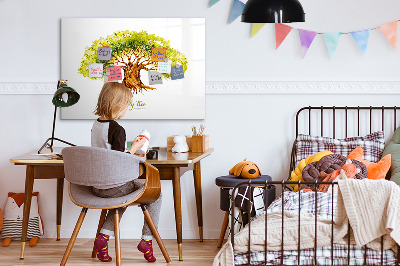 Dry erase board magnetic Family tree with space for photos