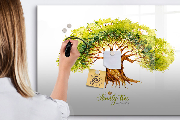 Dry erase board magnetic Family tree with space for photos